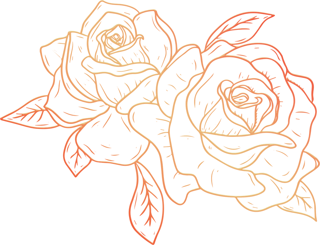 Metallic Monoline Copper Roses